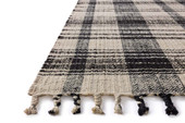 Louie LOE-04 Ivory Black Area Rug - Magnolia Home by Joanna Gaines Corner Louie LOE-04 Ivory Black Area Rug - Magnolia Home by Joanna Gaines Corner