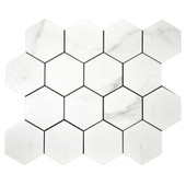 Olivia Gray Carved 12" X 12" Porcelain 3" Hex Mosiac Tile Product Image Olivia Gray Carved 12" X 12" Porcelain 3" Hex Mosiac Tile Product Image