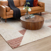Karastan Bowen Central Valley R1146-277 Red Area Rug By Drew & Jonathan Home room scene Karastan Bowen Central Valley R1146-277 Red Area Rug By Drew & Jonathan Home room scene