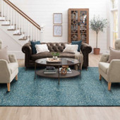 Karastan Pelican Bay Folly Beach R1332-446 Aqua Area Rug by Salt Life room scene Karastan Pelican Bay Folly Beach R1332-446 Aqua Area Rug by Salt Life room scene