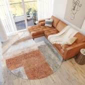 Dalyn Boca BO1 Salmon Area Round Rug Room Scene