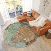 Dalyn Boca BO11 Teal Area Round Rug Room Scene