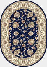 Ancient Garden 57365-3464 Blue/Ivory  (34 Navy) Oval Area Rug