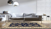 Ancient Garden 57365-3464 Blue/Ivory  (34 Navy) Area Rug by Dynamic Rugs Room Scene Ancient Garden 57365-3464 Blue/Ivory  (34 Navy) Area Rug by Dynamic Rugs Room Scene