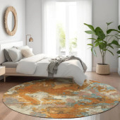 Dalyn Kochi KC9 Copper Area Round Rug Room Scene
