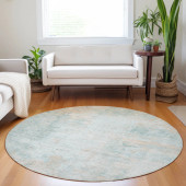 Dalyn Ravenna RN1 Seafoam Area Round Rug Room Scene