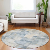 Dalyn Ravenna RN4 Denim Area Round Rug Room Scene