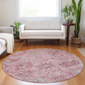 Dalyn Tabrook TB15 Pink Area Round Rug Room Scene