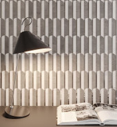 Utopio Hydros 10x12 Mosaic Honed W/ Polished Accents 5001-0403-0 Mist Tile Room Scene