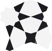 Utopio Stellar 9x9 Mosaic Honed W/ Polished Accents 5001-0387-0 Nero Tile