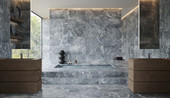 Marble 18X36 Brushed 5000-0567-0 Aqua Intenso Tile room Scene