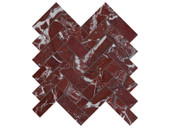 Marble 1X4 Herringbone Mosaic Polished 5001-0365-0 Tuscano Rossa Tile