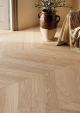 Chevron Dream Ecru 6" X 33.5" Porcelain XL Tile Room Scene