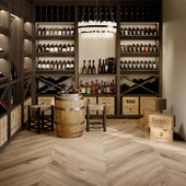 ChevronXL Timeless Ecru 6" X 33.5" Porcelain Tile [Enter Image Type]