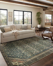 Banks BAN-02 Denim Clay Area Rug - Magnolia Home by Joanna Gaines Room Scene Banks BAN-02 Denim Clay Area Rug - Magnolia Home by Joanna Gaines Room Scene