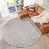 Dalyn Durango SS4 Linen Area Rug Round Room Scene