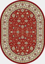 Ancient Garden 57120-1464 Red/Ivory (14 Red) Oval Area Rug