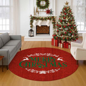 Dalyn Merry & Bright MY6 Red Area Rug Round Room Scene