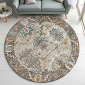 Dalyn Silk Road SR5 Chocolate Area Rug Round Room Scene