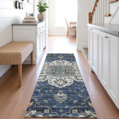 Dalyn Silk Road SR6 Navy Area Rug Runner Room Scene