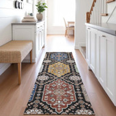 Dalyn Silk Road SR7 Black Area Rug Runner Room Scene