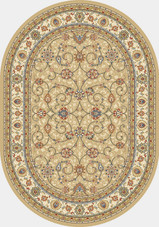 Ancient Garden 57120-2464 Lt.Gold/Ivory (24 Beige) Oval Area Rug