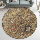 Dalyn Silk Road SR9 Clove Area Rug Round Room Scene