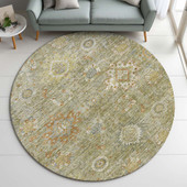 Dalyn Silk Road SR9 Sage Area Rug Round Room Scene