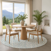 Dalyn The Reserve TR1 Denim Area Rug Round Room Scene