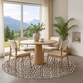 Dalyn The Reserve TR1 Chocolate Area Rug Round Room Scene