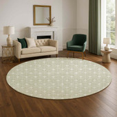 Dalyn The Reserve TR10 Celery Area Rug Round Room Scene
