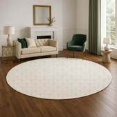 Dalyn The Reserve TR10 Ivory Area Rug Round Room Scene