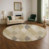 Dalyn The Reserve TR11 Wheat Area Rug Round Room Scene