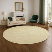 Dalyn The Reserve TR12 Wheat Area Rug Round Room Scene