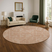 Dalyn The Reserve TR14 Paprika Area Rug Round Room Scene