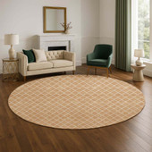 Dalyn The Reserve TR15 Copper Area Rug Round Room Scene