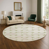 Dalyn The Reserve TR16 Aloe Area Rug Round Room Scene
