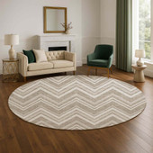 Dalyn The Reserve TR17 Khaki Area Rug Round Room Scene