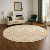 Dalyn The Reserve TR17 Peach Area Rug Round Room Scene