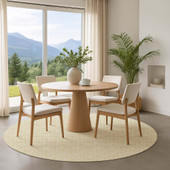 Dalyn The Reserve TR5 Wheat Area Rug Round Room Scene