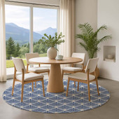 Dalyn The Reserve TR9 Navy Area Rug Round Room Scene