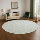 Dalyn The Reserve TR9 Seafoam Area Rug Round Room Scene