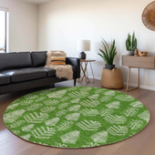 Dalyn Wonderland WN21 Green Area Rug Round Room Scene