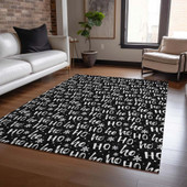 Dalyn Wonderland WN22 Black Area Rug Room Scene