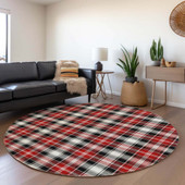 Dalyn Wonderland WN25 Black Area Rug Round Room Scene