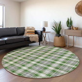 Dalyn Wonderland WN25 Green Area Rug Round Room Scene