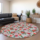 Dalyn Wonderland WN30 Silver Area Rug Round Room Scene
