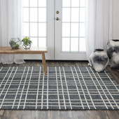 Rizzy Home Lofton A07104 Gray Area Rug Room Scene
