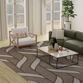 Rizzy Home Lofton A07213 Brown Area Rug Room Scene