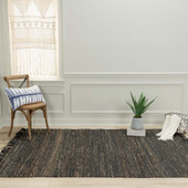 Rizzy Home Bengal BNL934 Black Area Rug Room Scene